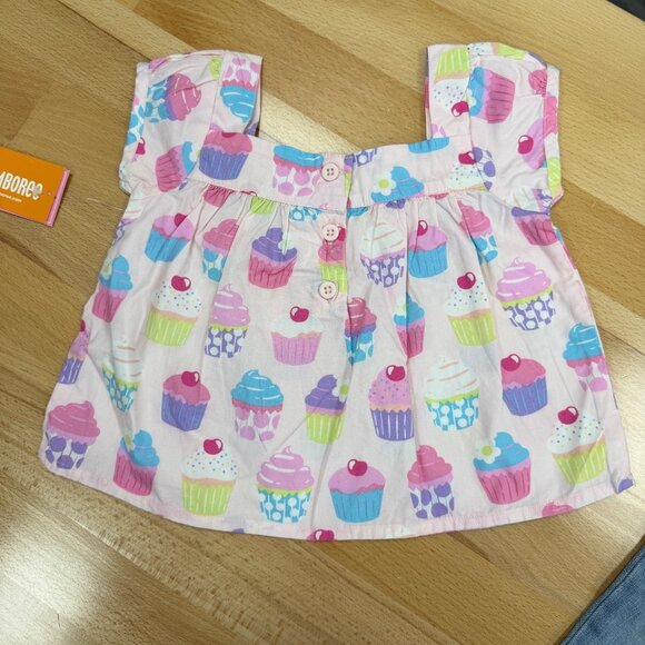 Gymboree Girl's Cupcake Matching Set size 12-18 Months Shirt and Jeans Outfit - Picture 6 of 13